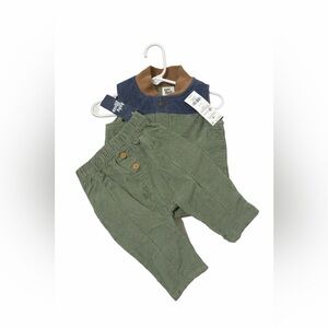 OshKosh B'gosh Olive Green Corduroy Baby Pants and Vest